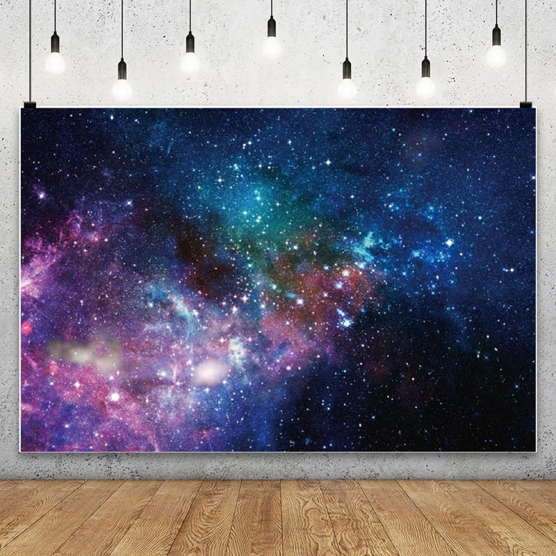 AOFOTO 8x6ft Deep Space Galaxy Nebula Backdrop Universe Sparkling Galactics Starry Sky Milky Way Stars Background for Photography Kid Adult Birthday Party Events Decoration Photo Studio Prop Vinyl - Image 2